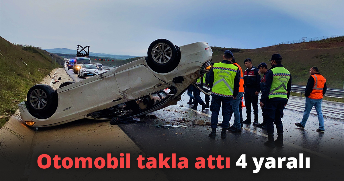  Otomobil takla attı