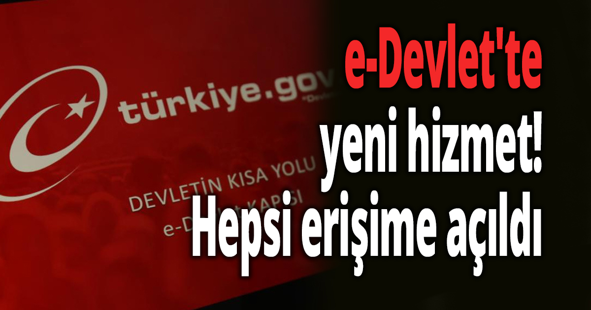 e-Devlet'te yeni hizmet! 