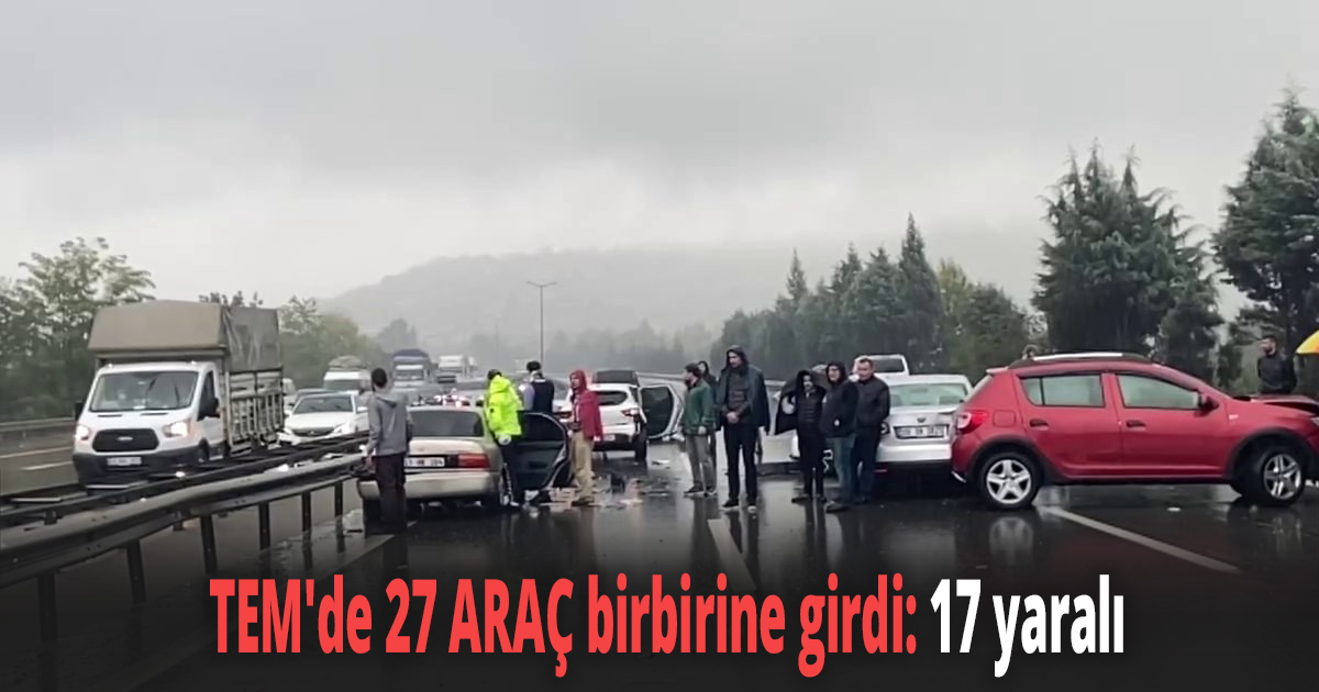TEM'de 27 ARAÇ birbirine girdi: 17 yaralı