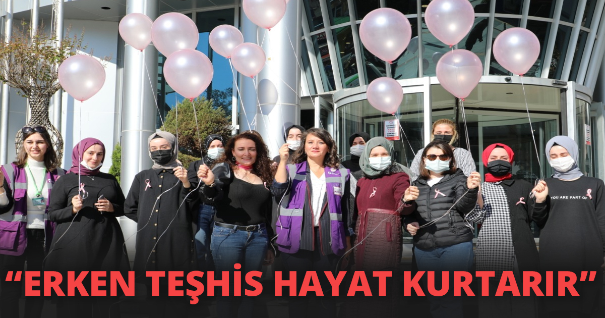 İzmit Belediyesi pembe balonlarla meme kanserine dikkat çekti