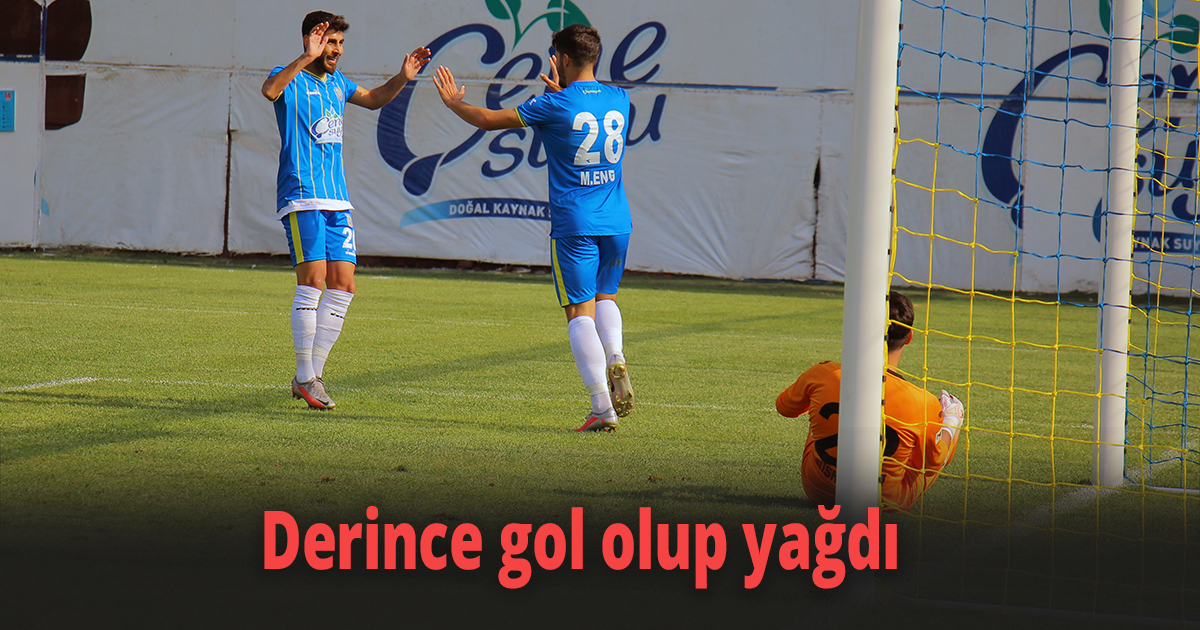 Derince gol olup yağdı