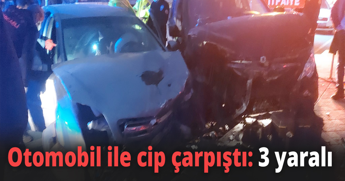Otomobil ile cip çarpıştı