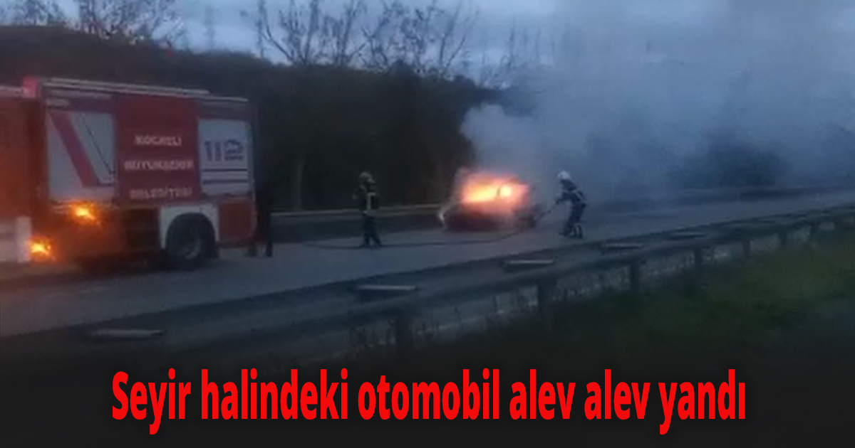 Seyir halindeki otomobil alev alev yandı