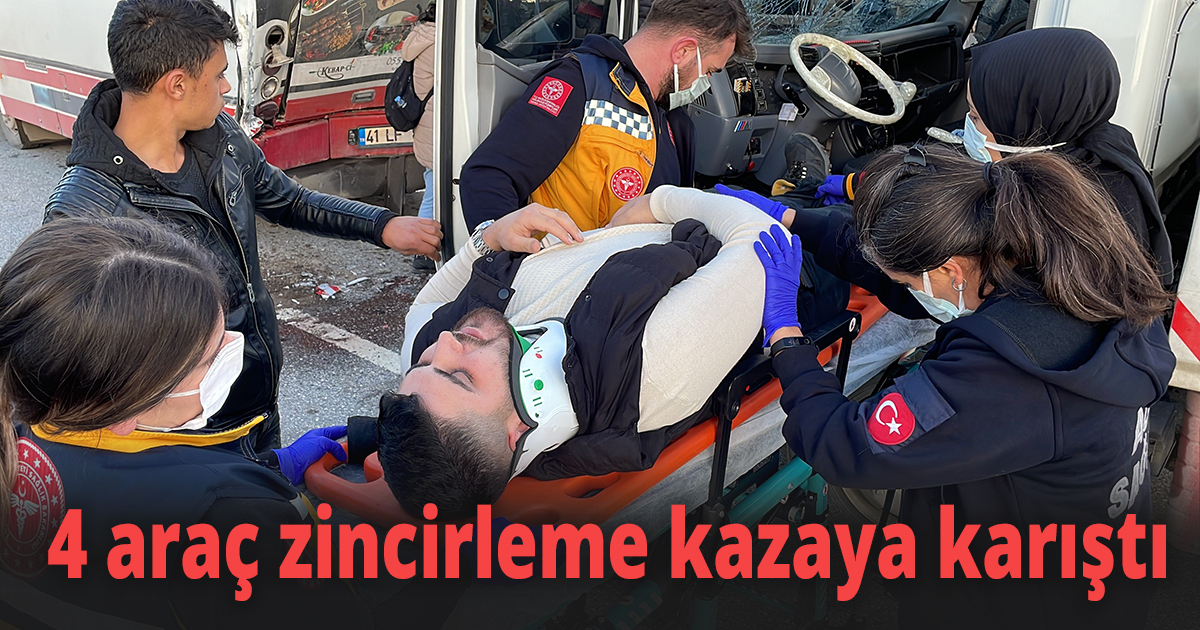  4 araç zincirleme kazaya karıştı