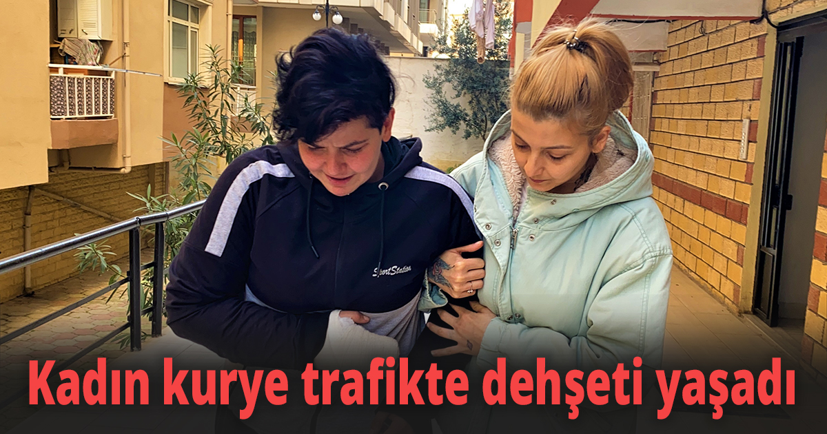 Kadın kurye trafikte dehşeti yaşadı