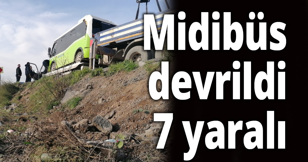 Midibüs devrildi