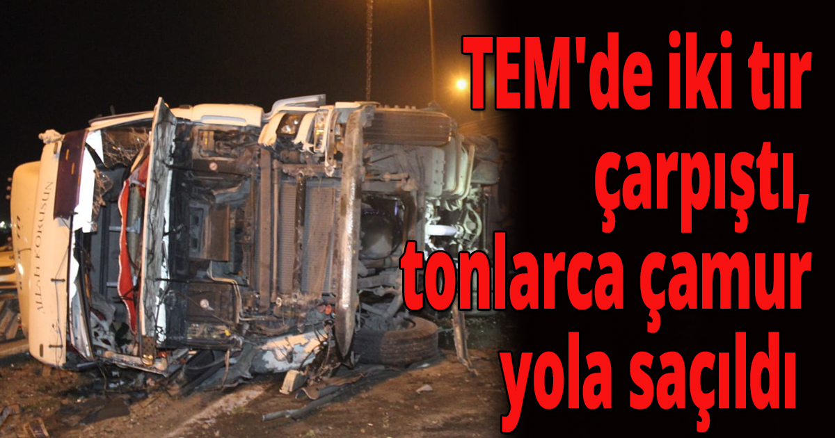 TEM'de iki tır çarpıştı