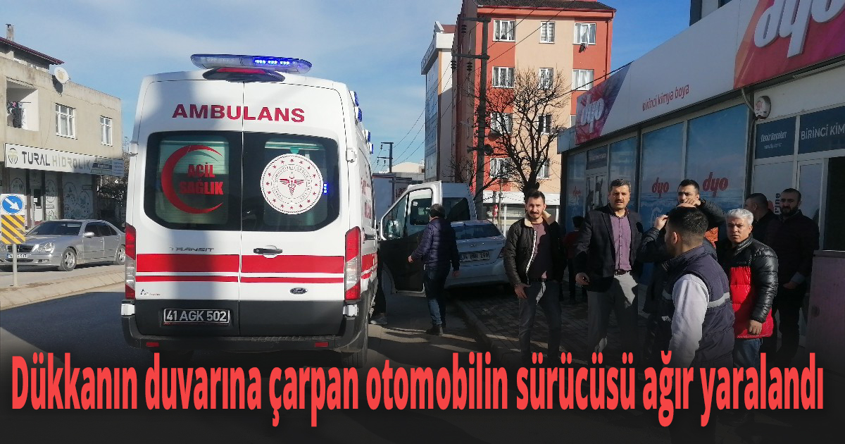 Tıra çarpmamak için manevra yapınca iş yerinin duvarına girdi