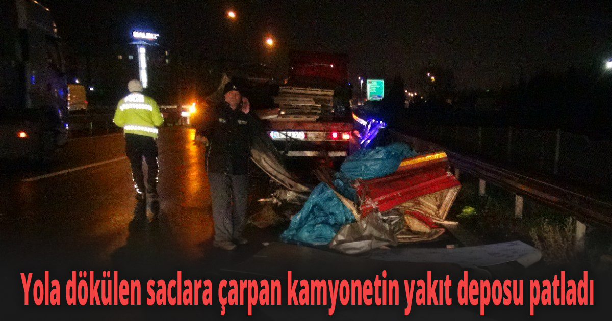 TEM’de 2 tır ve 1 kamyonetin karıştığı zincirleme kazada faciadan dönüldü