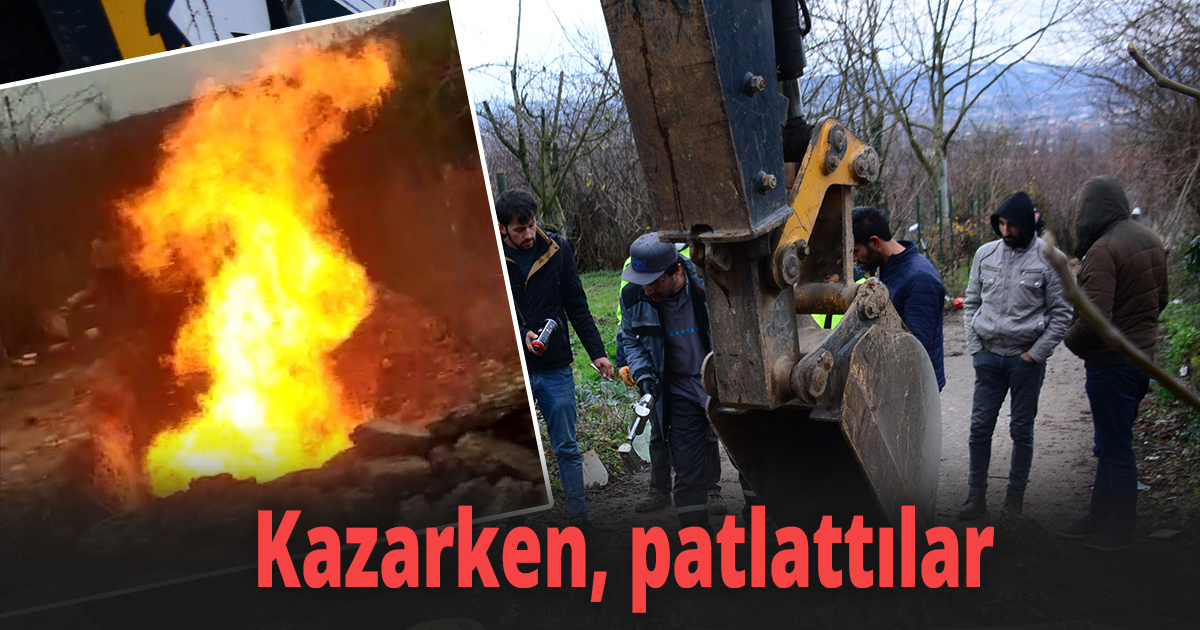 Doğal gaz boru hattı alev topuna döndü