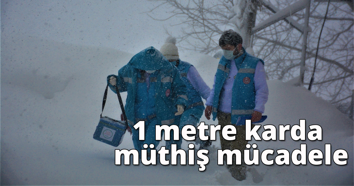1 metre karda müthiş mücadele