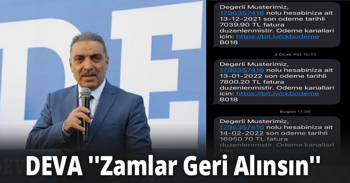 DEVA ''Zamlar Geri Alınsın''