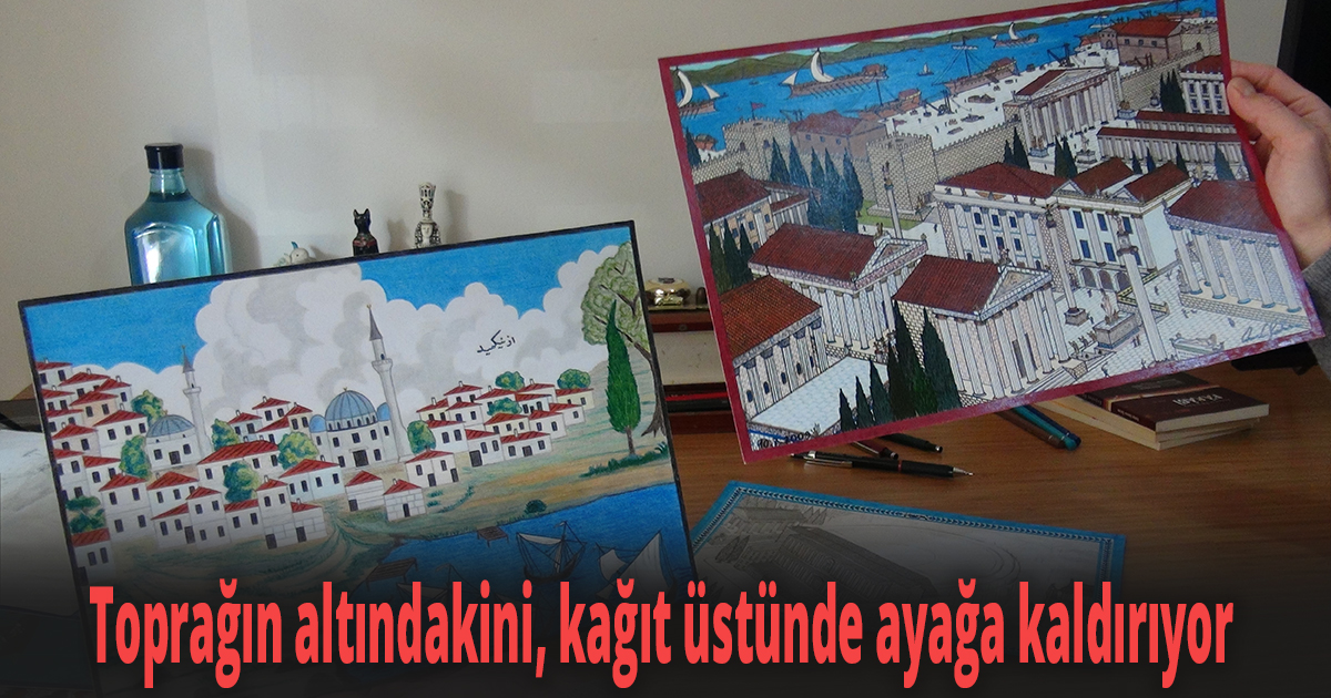 Bu çizimlerle İzmit'in tarihi dokusunu ortaya koyuyor