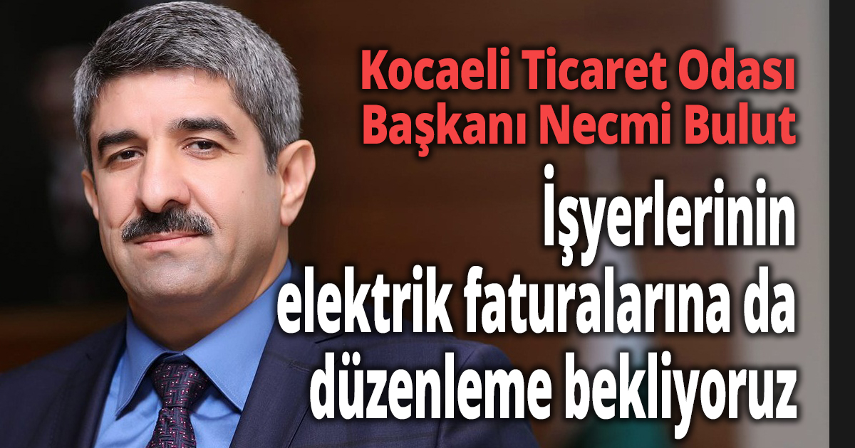 Başkan Bulut ''İşyerlerinin elektrik faturalarına da düzenleme bekliyoruz''