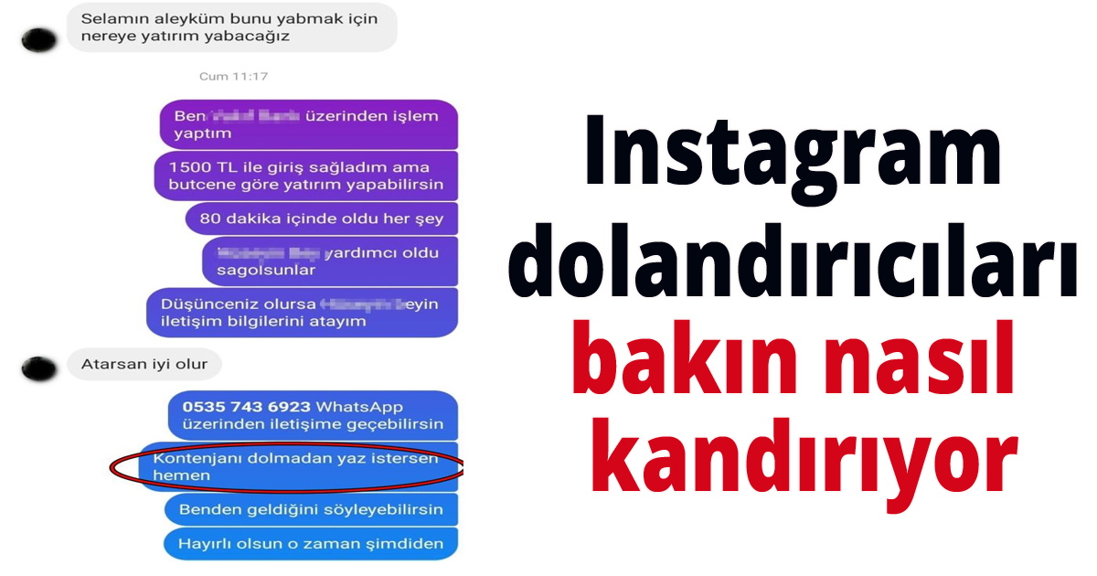 Instagram dolandırıcıları bakın nasıl kandırıyor