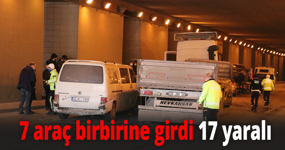 7 araç birbirine girdi