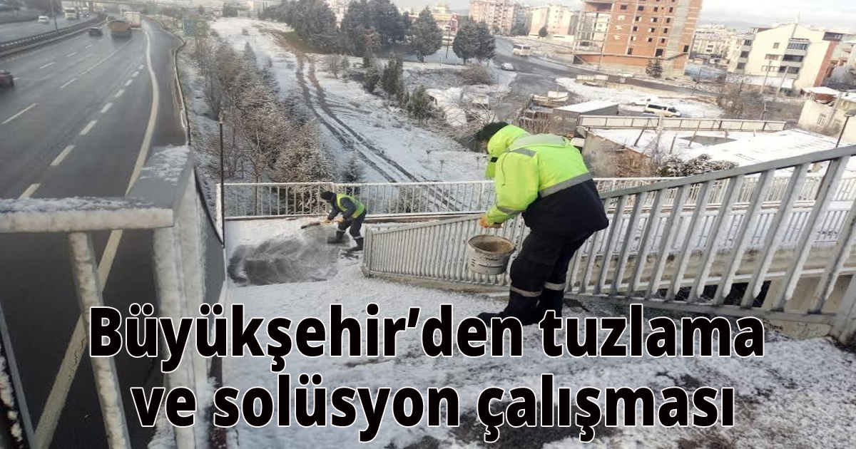 Büyükşehir’den tuzlama ve solüsyon çalışması