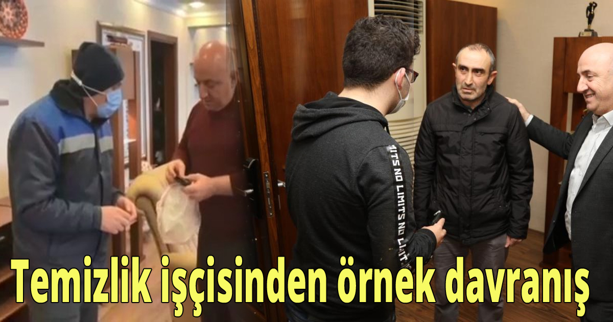 Temizlik işçisinden örnek davranış