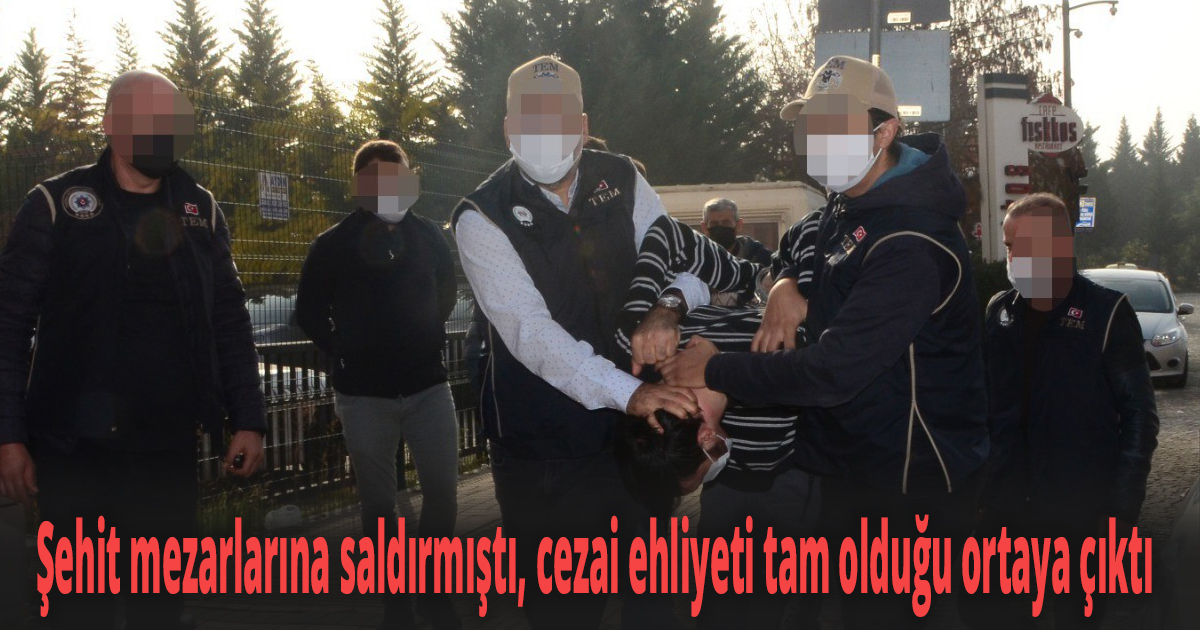 Şehit mezarlarına saldırmıştı