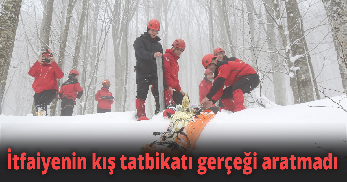 İtfaiyenin kış tatbikatı gerçeği aratmadı