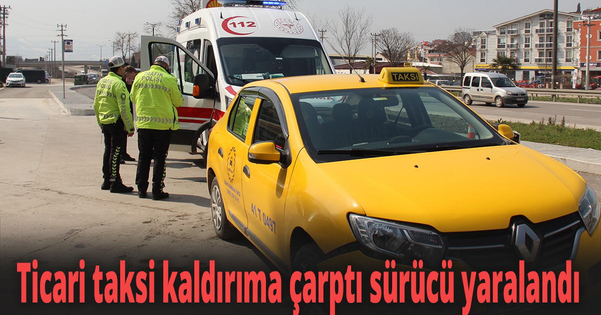 Ticari taksi kaldırıma çarptı 