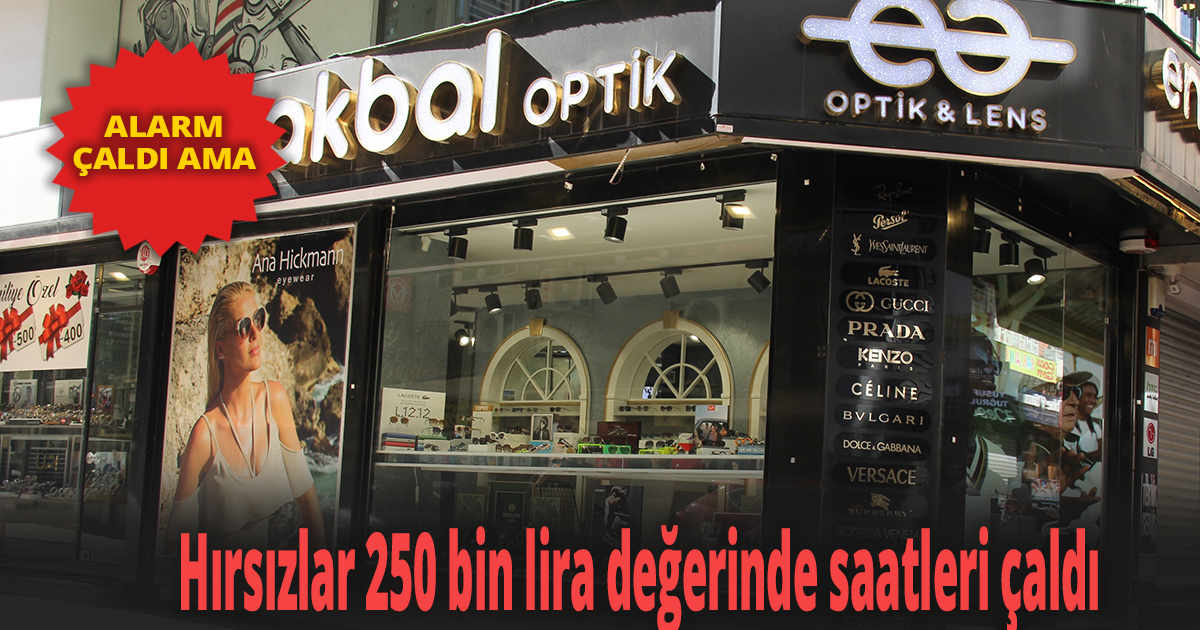 Hırsızlar 250 bin lira değerinde saatleri çaldı