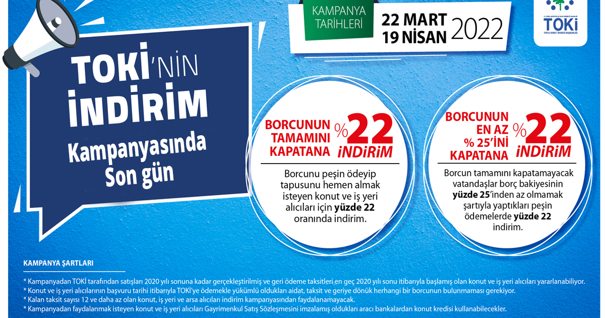 TOKİ'nin indirim kampanyasında son gün
