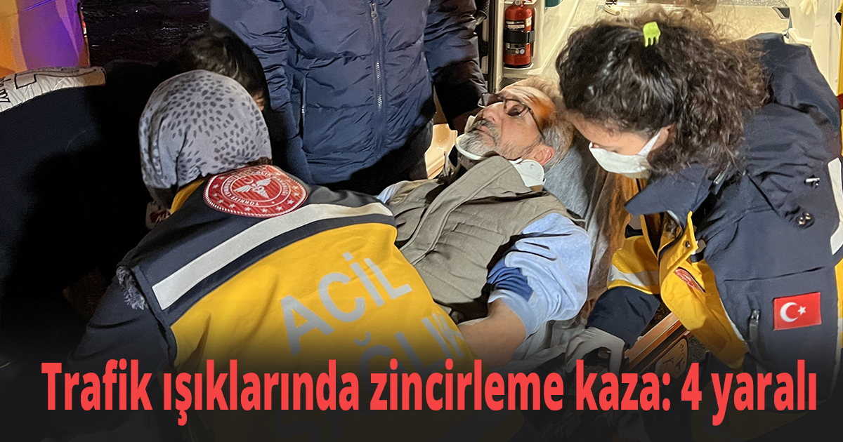 Trafik ışıklarında zincirleme kaza