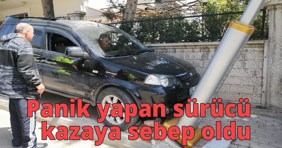 Panik yapan sürücü kazaya sebep oldu