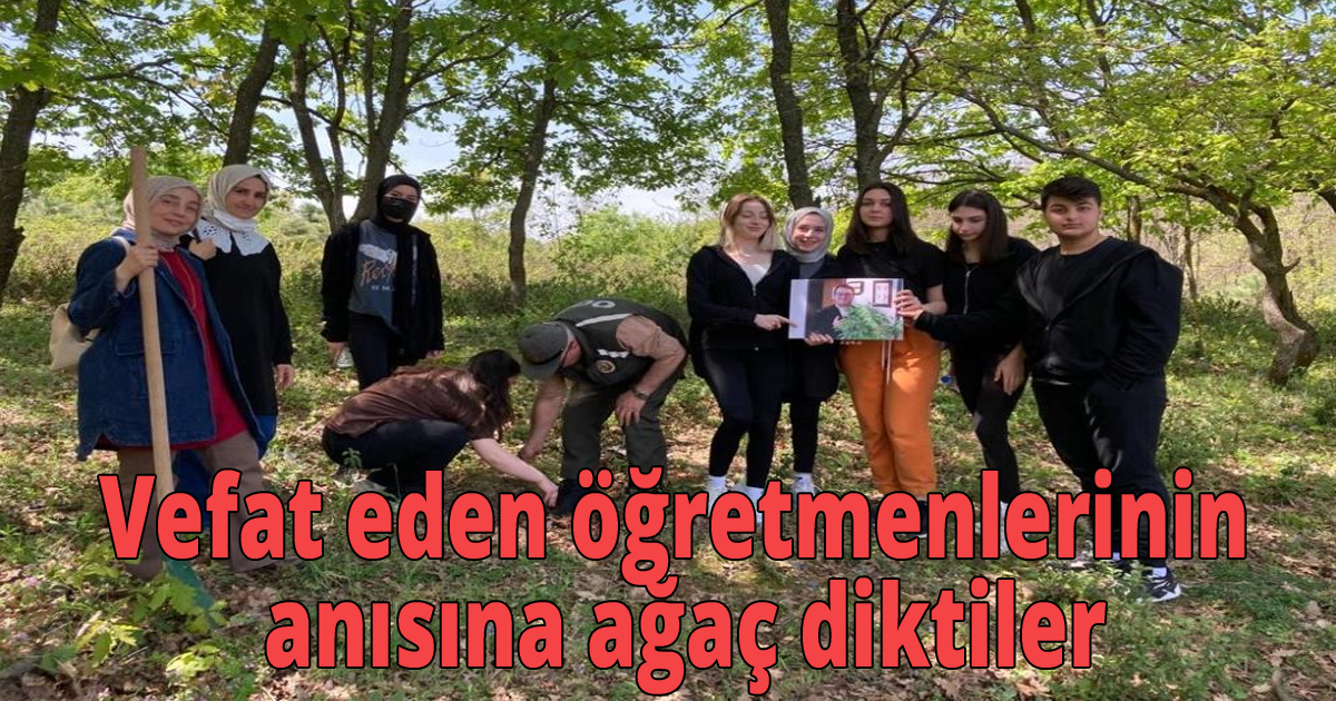 Vefat eden öğretmenlerinin anısına ağaç diktiler