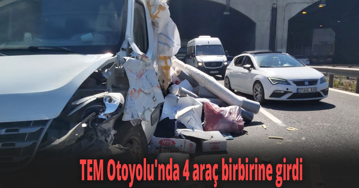 TEM Otoyolu'nda 4 araç birbirine girdi