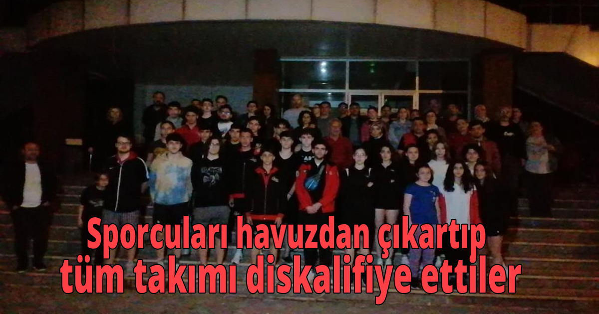 Sporcuları havuzdan çıkartıp tüm takımı diskalifiye ettiler