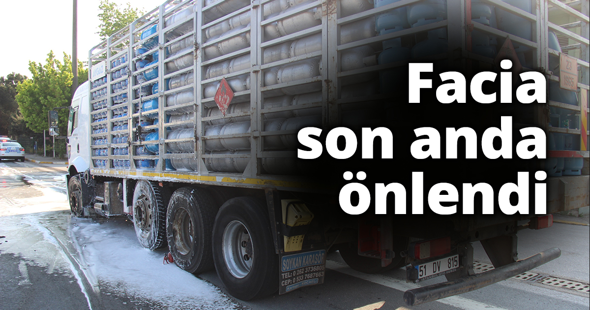 LPG yüklü kamyonun balatasında yangın çıktı