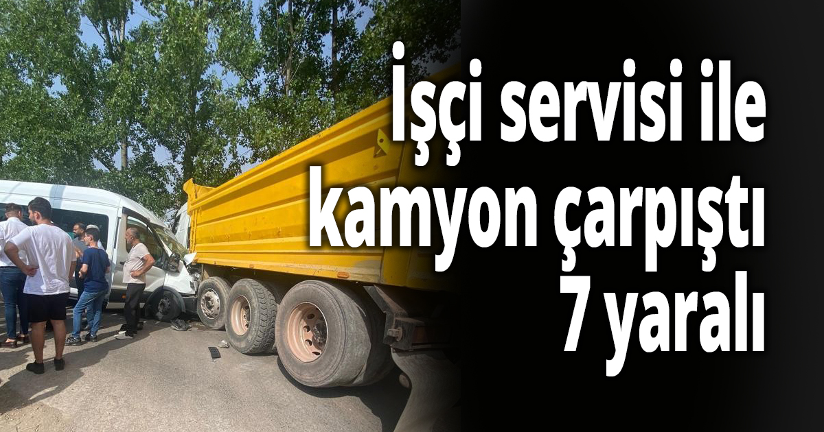 Kocaeli’de işçi servisi ile kamyon çarpıştı