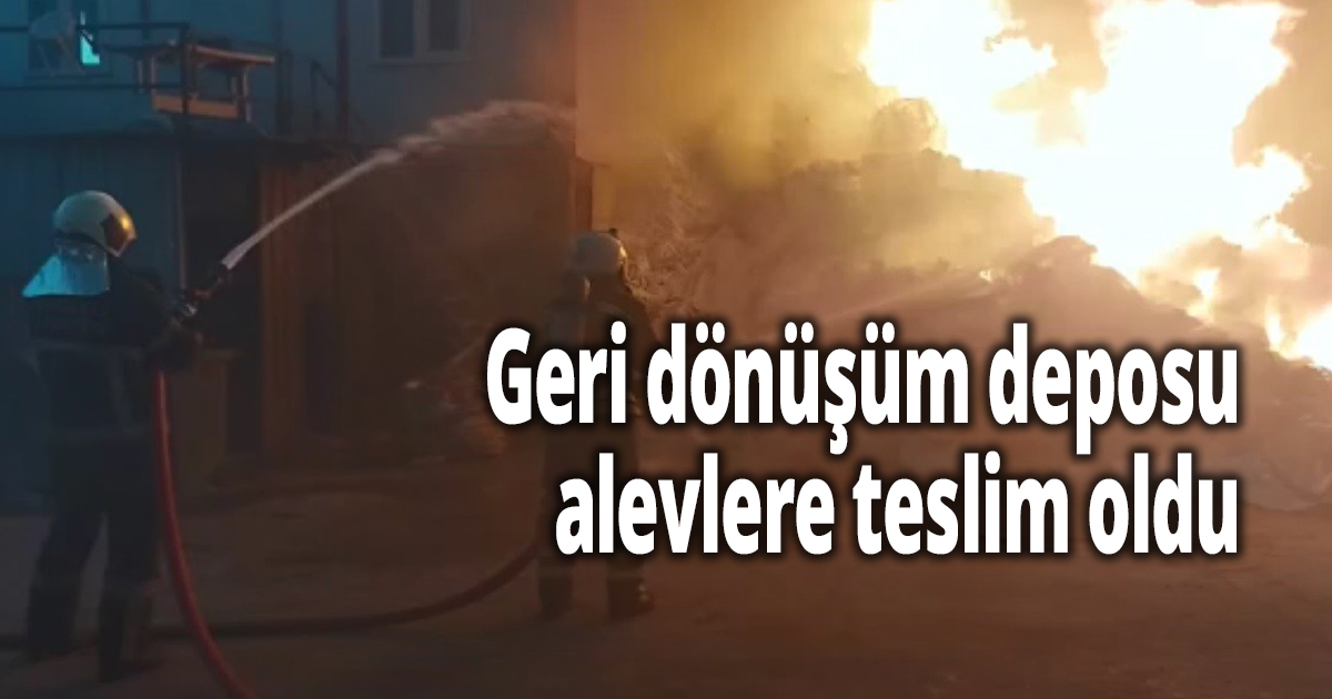 Geri dönüşüm deposu alevlere teslim oldu