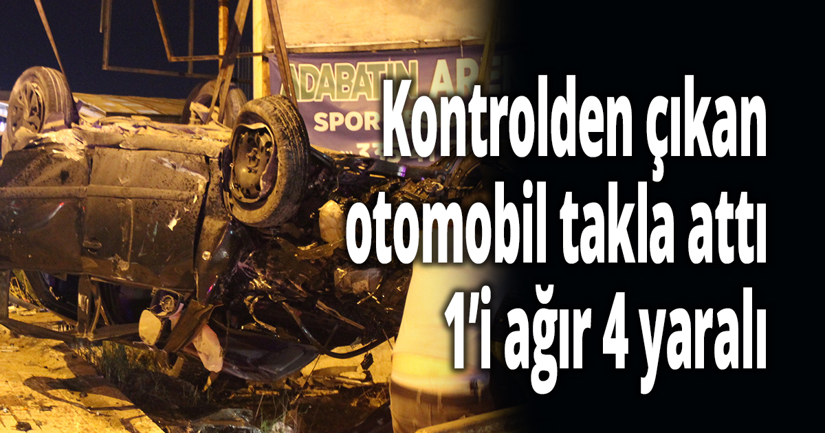 Kontrolden çıkan otomobil takla attı