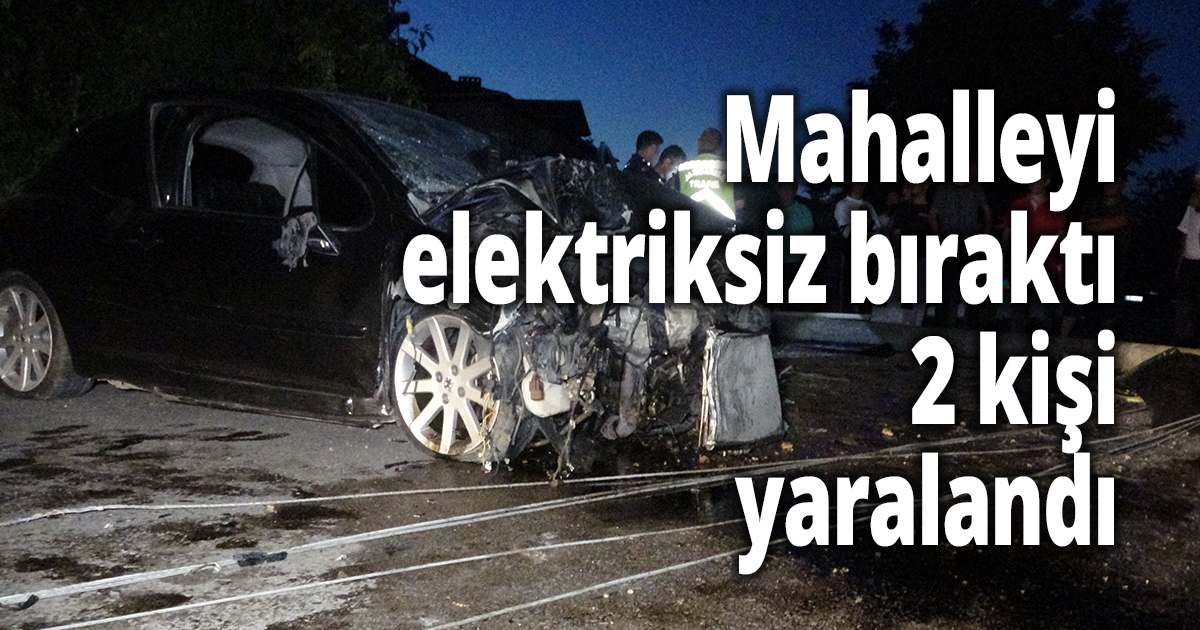 Mahalleyi elektriksiz bırakan kaza