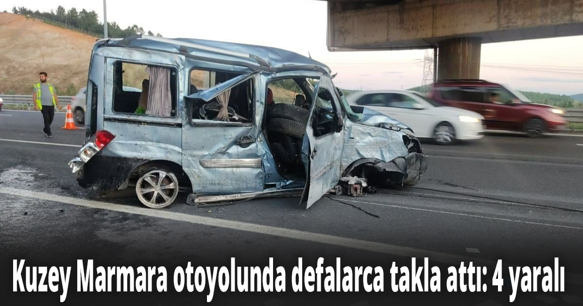Kuzey Marmara otoyolunda defalarca takla attı