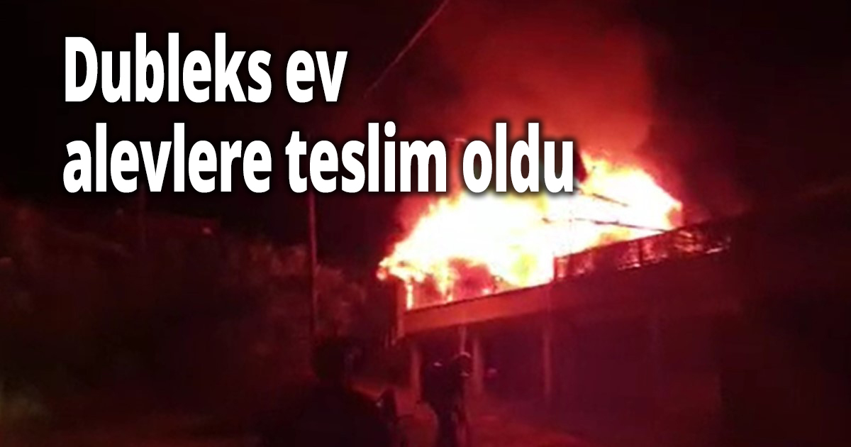 Dubleks ev alevlere teslim oldu