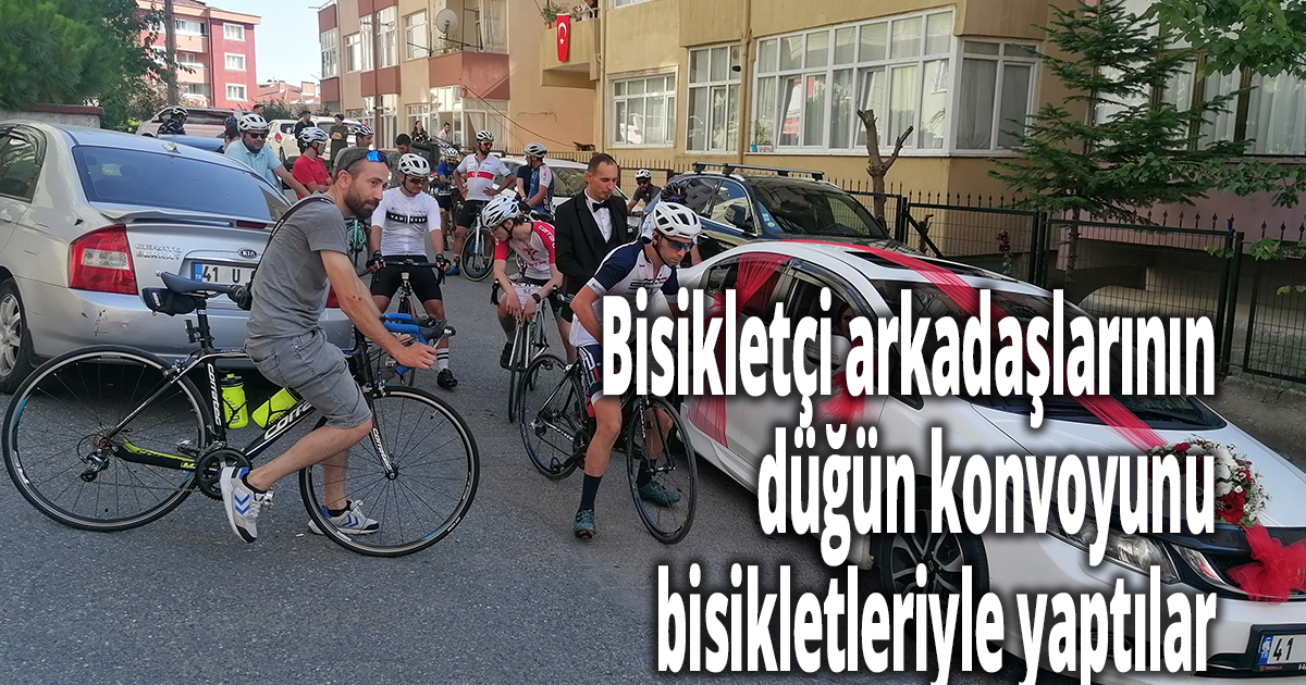 Bisikletli düğün konvoyu