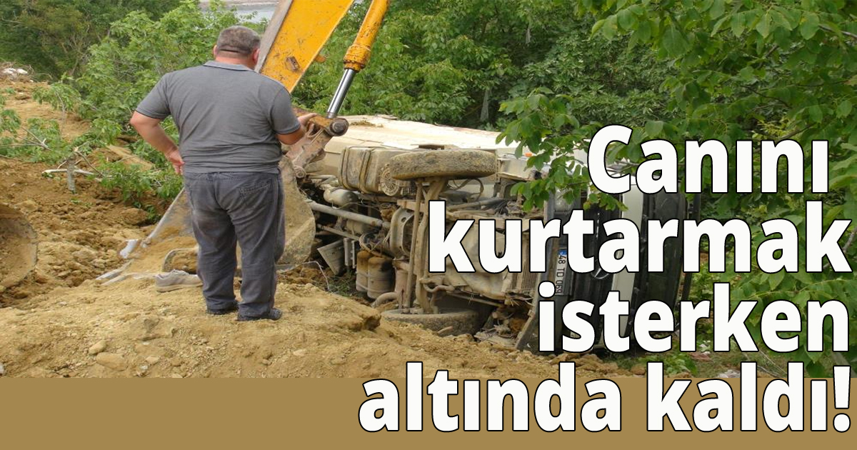 Canını kurtarmak isterken altında kaldı!