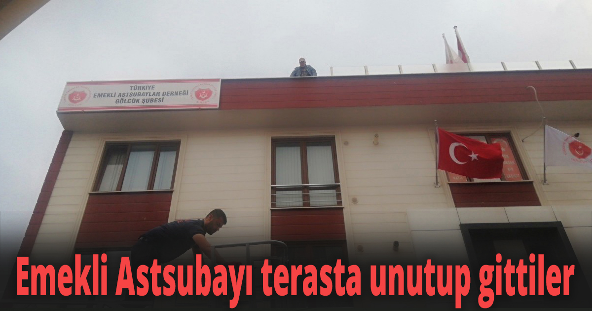 Terasta mahsur kalan 72 yaşındaki emekli astsubayı itfaiye kurtardı