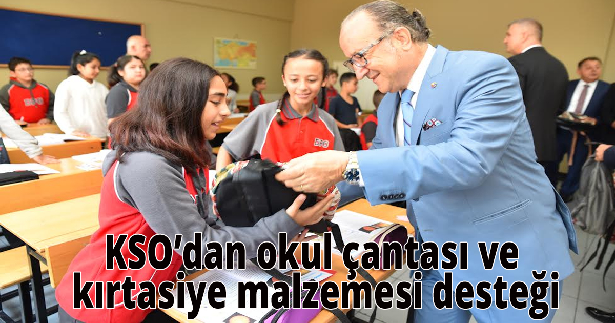 KSO’dan okul çantası ve kırtasiye malzemesi desteği