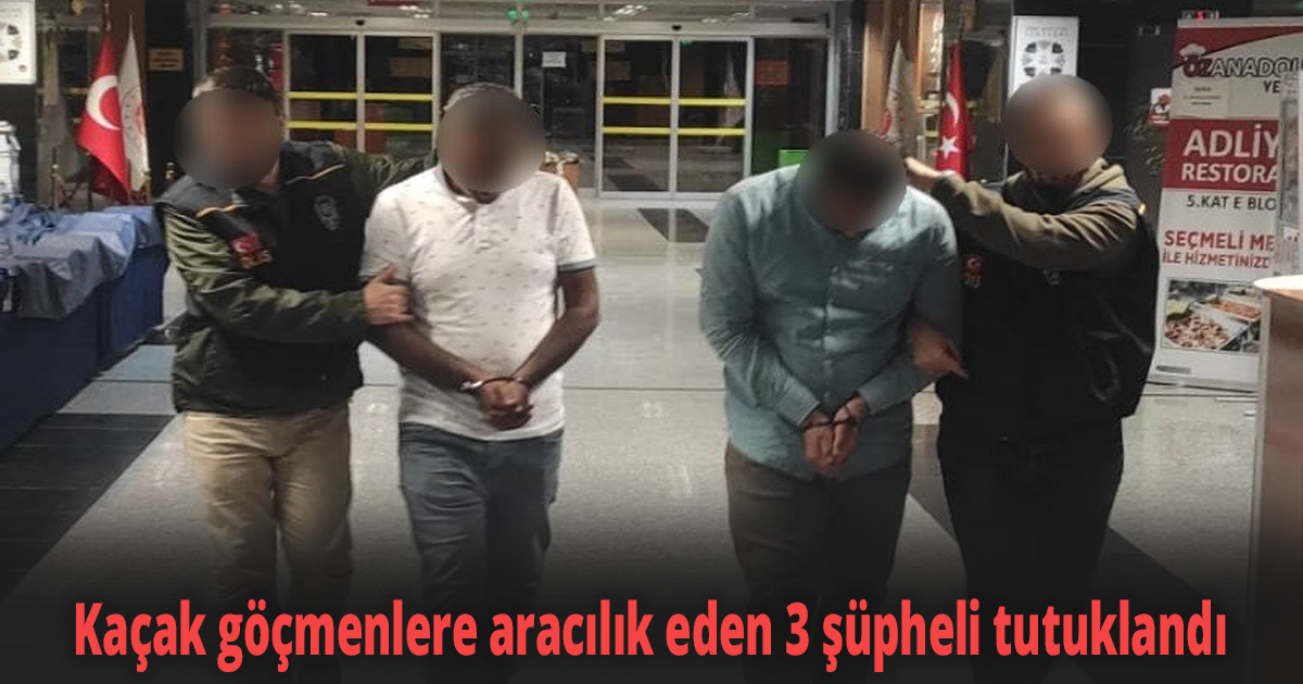 Kaçak göçmenlere aracılık eden 3 şüpheli tutuklandı