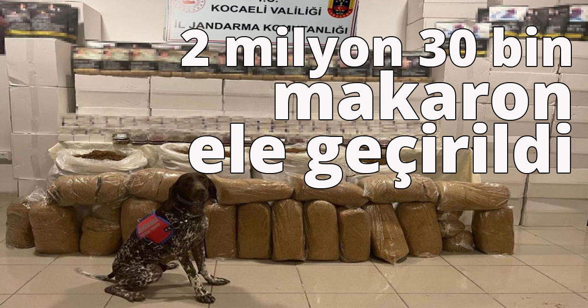 Kocaeli'de 2 milyon 30 bin makaron ele geçirildi