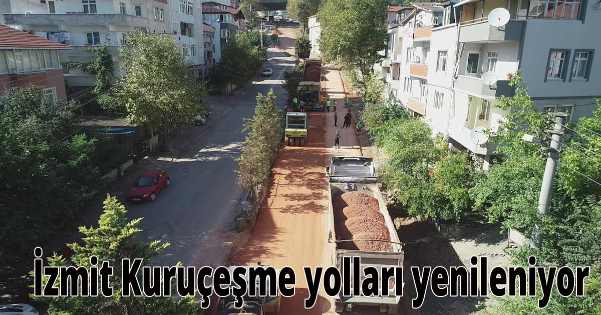 İzmit Kuruçeşme yolları yenileniyor