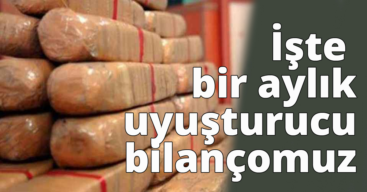 İşte bir aylık uyuşturucu bilançomuz