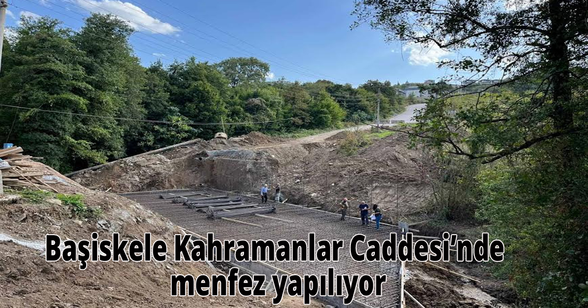 Başiskele Kahramanlar Caddesi’nde menfez yapılıyor