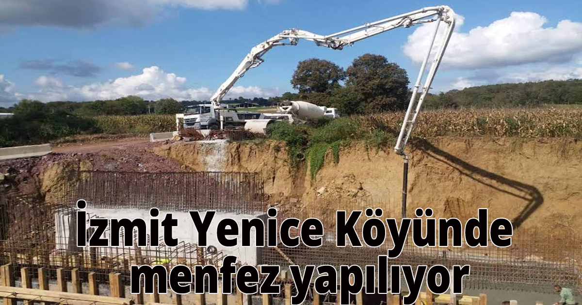 İzmit Yenice Köyünde menfez yapılıyor