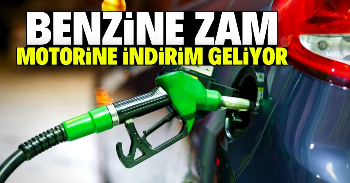 Benzine zam, motorine indirim geliyor